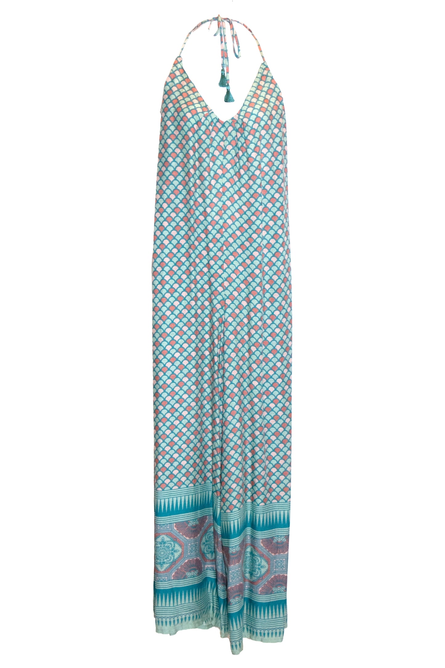 Laila Halterneck Tie Jumpsuit - Teal