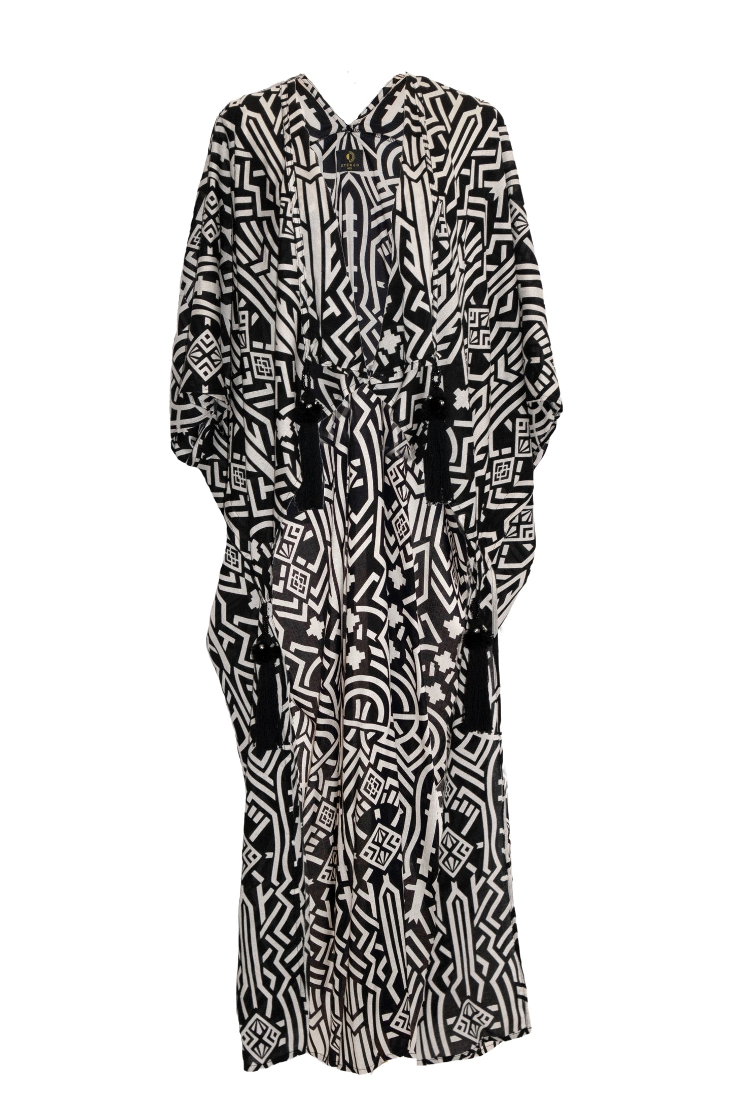 Zuri Kaftan Robe - Black & Cream