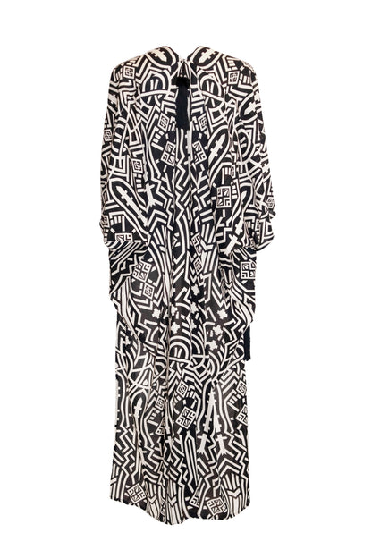 Zuri Kaftan Robe - Black & Cream