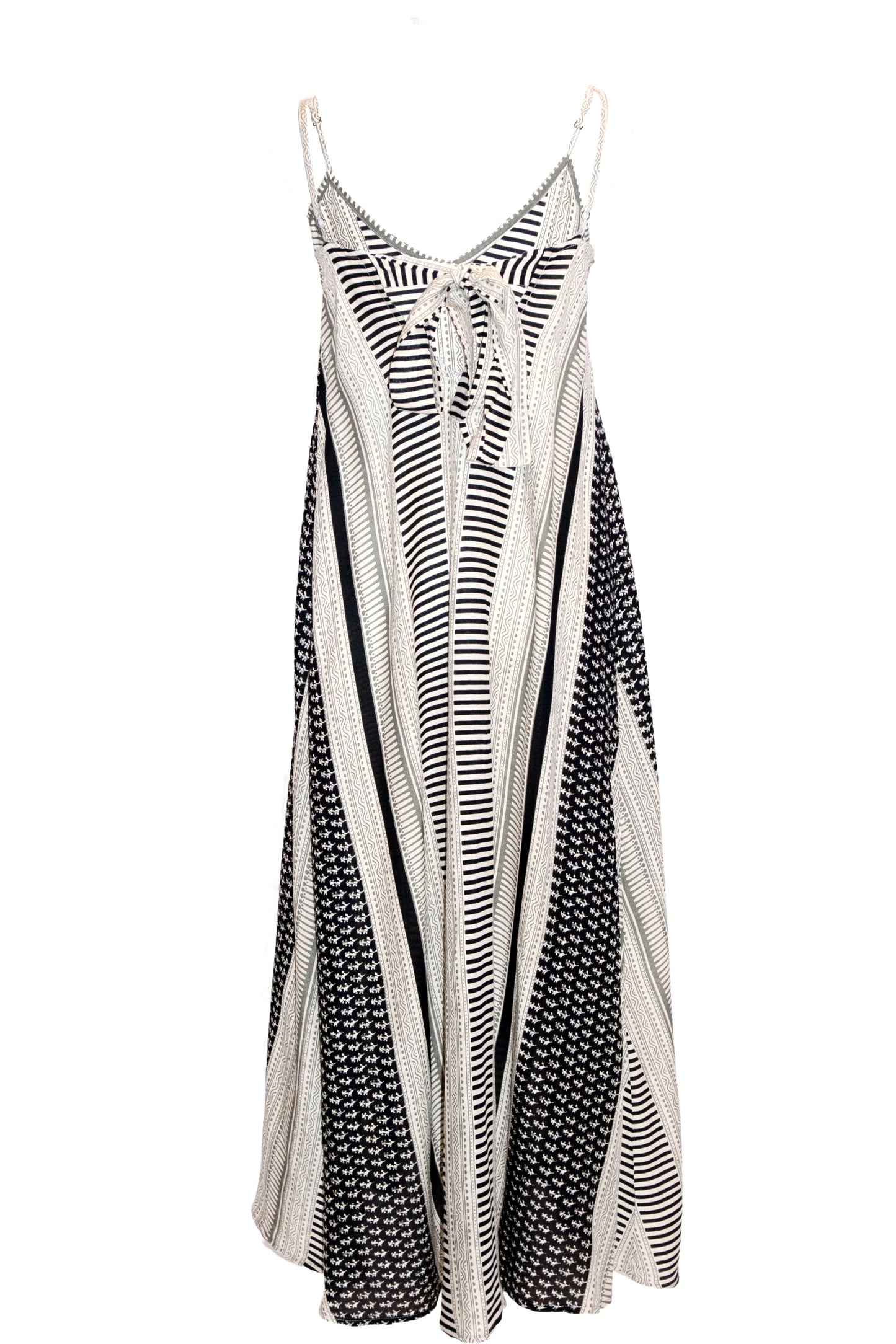 Anya Tie-Back Maxi Dress - Cream & Black