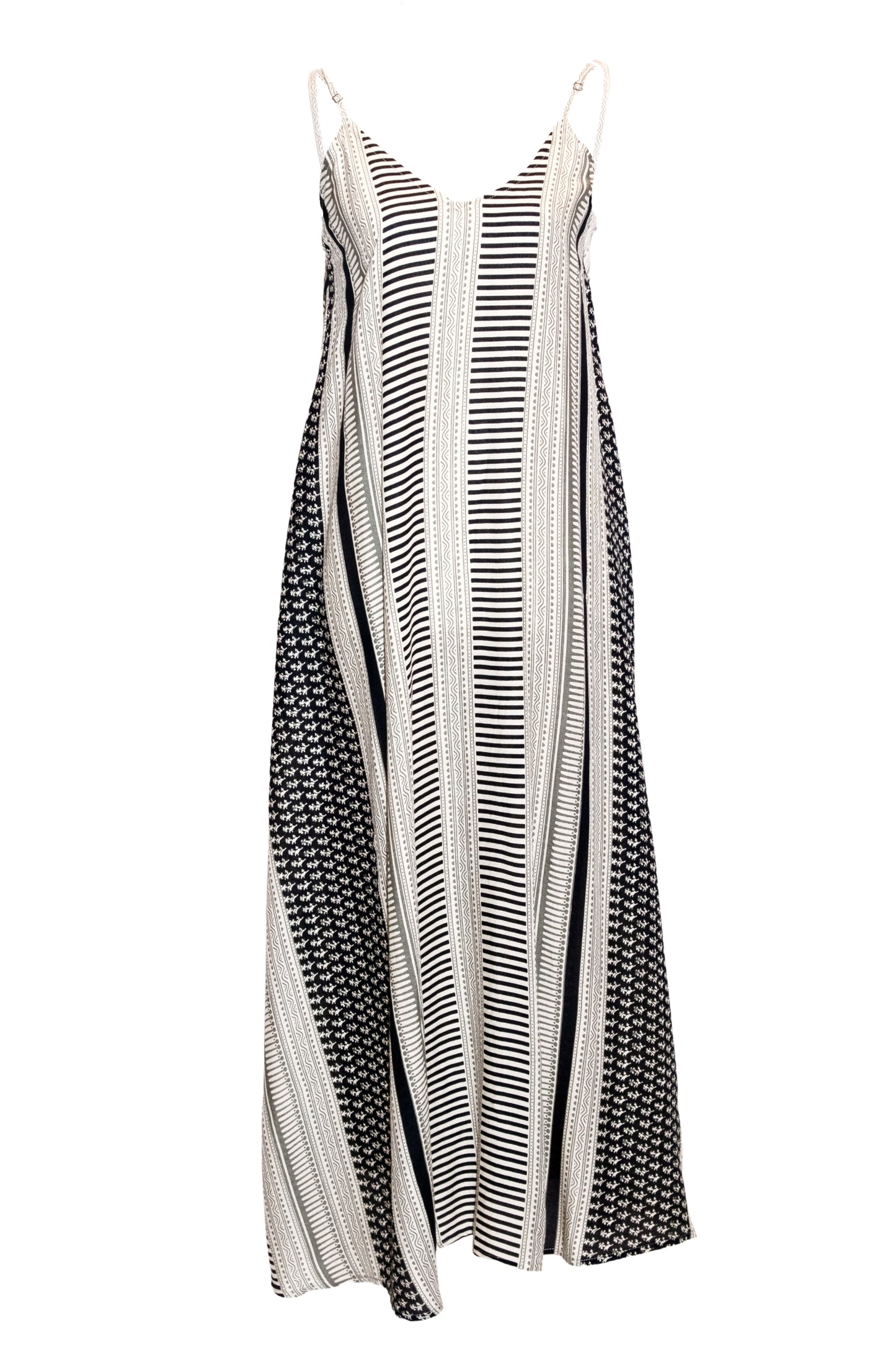 Anya Tie-Back Maxi Dress - Cream & Black