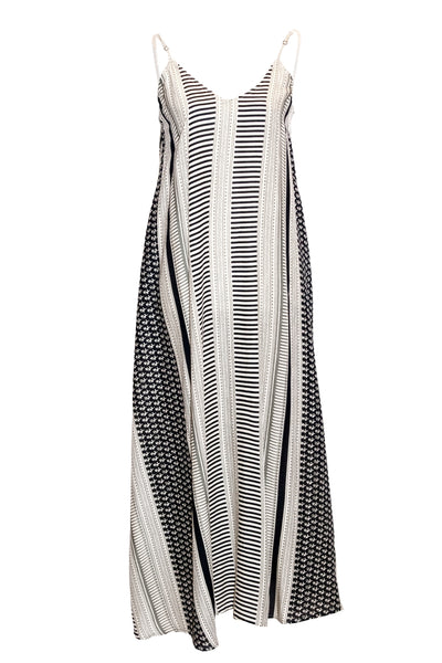 Anya Tie-Back Maxi Dress - Cream & Black