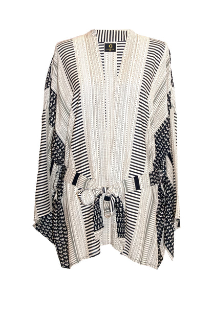 Anya Kimono Top - Cream & Black