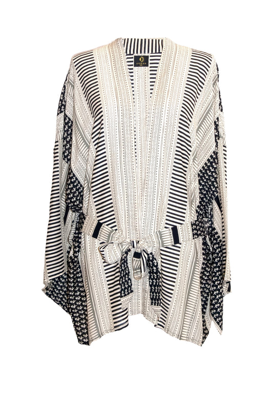 Anya Kimono Top - Cream & Black