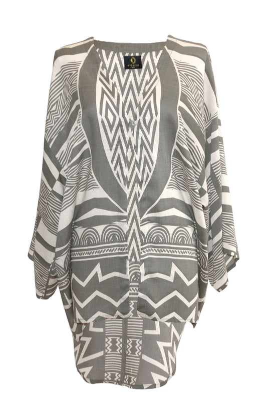 Kimani Relaxed Shirt - Khaki & Cream