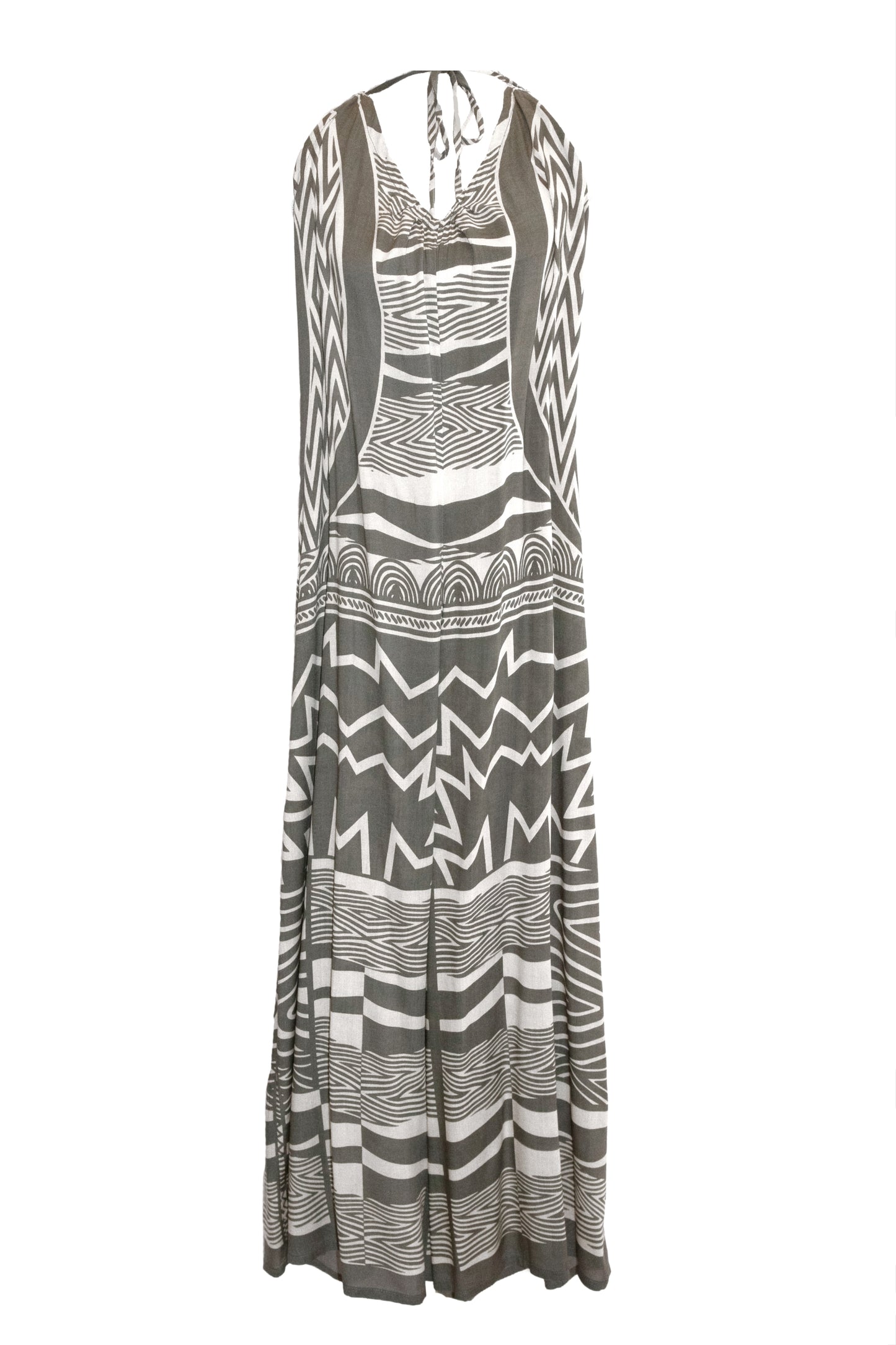Kimani Halterneck Tie Jumpsuit - Khaki & Cream