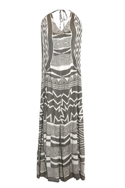 Kimani Halterneck Tie Jumpsuit - Khaki & Cream