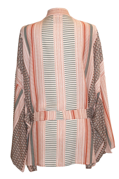 Anya Kimono Top - Cream & Ochre