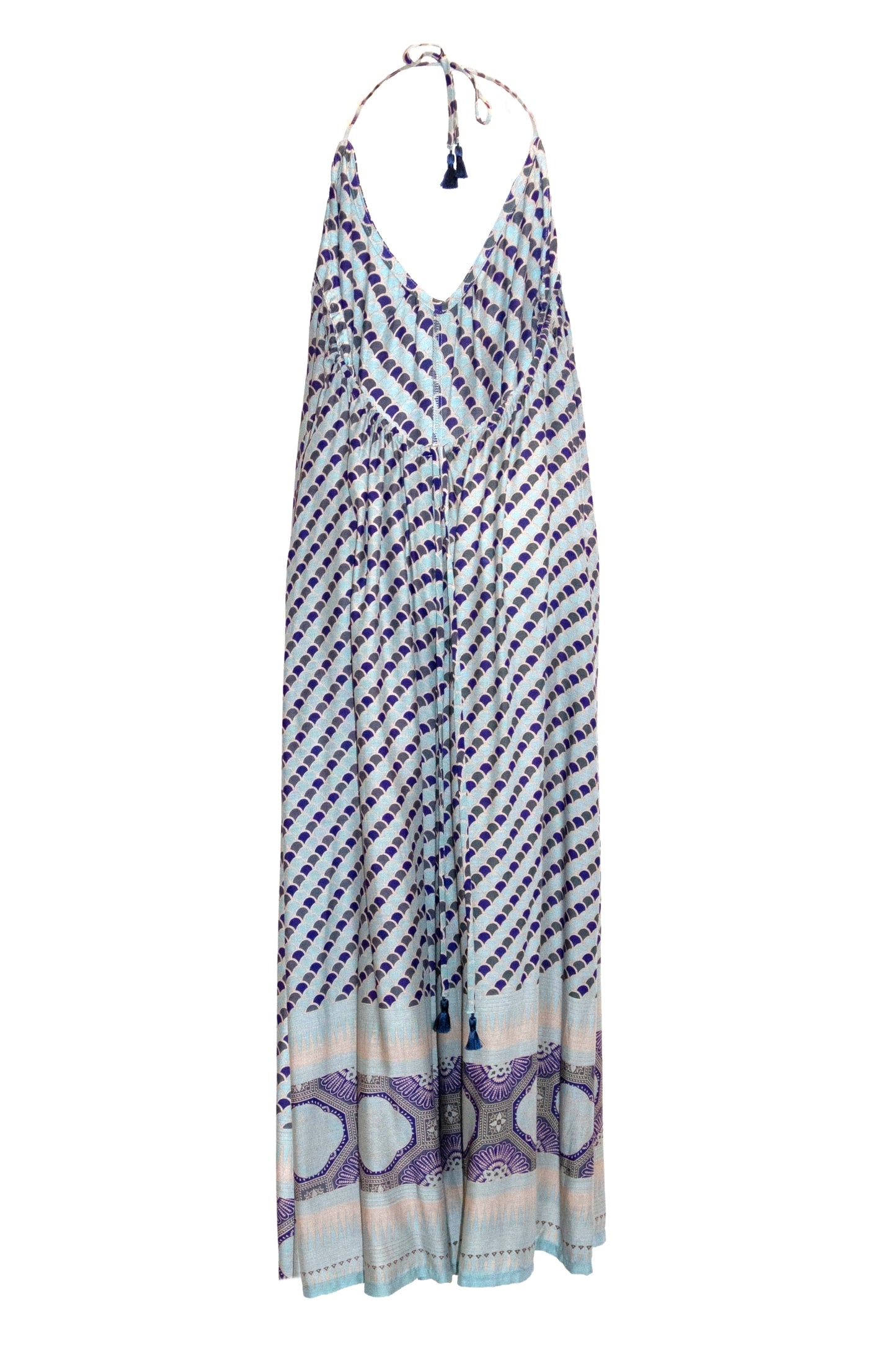 Laila Halterneck Tie Jumpsuit - Blue