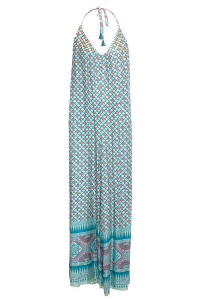 Laila Halterneck Tie Jumpsuit - Teal