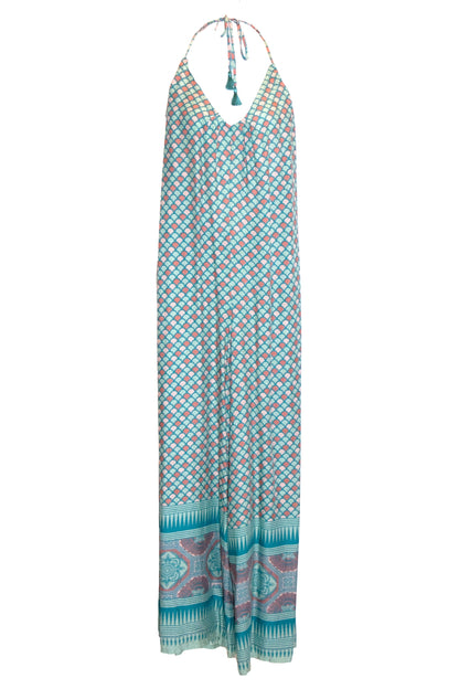 Laila Halterneck Tie Jumpsuit - Teal